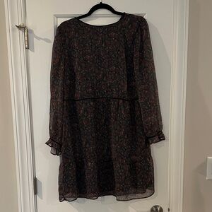 LOFT Elegant Black Paisley Dress
